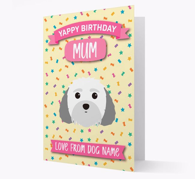 Personalised Card 'Yappy Birthday Mum' with {breedCommonName} Icon